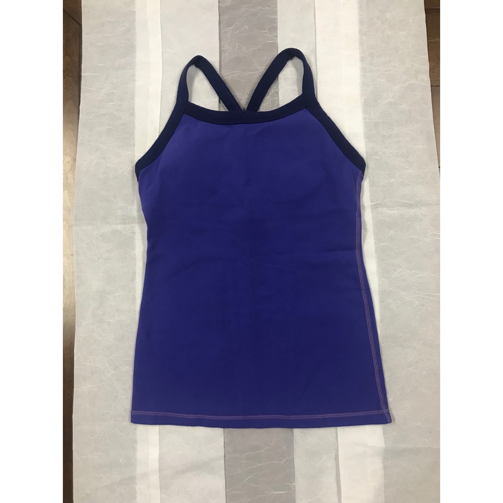 Lululemon Purple Blue Racerback Athletic Tank Top Built‎ In Bra Size 4